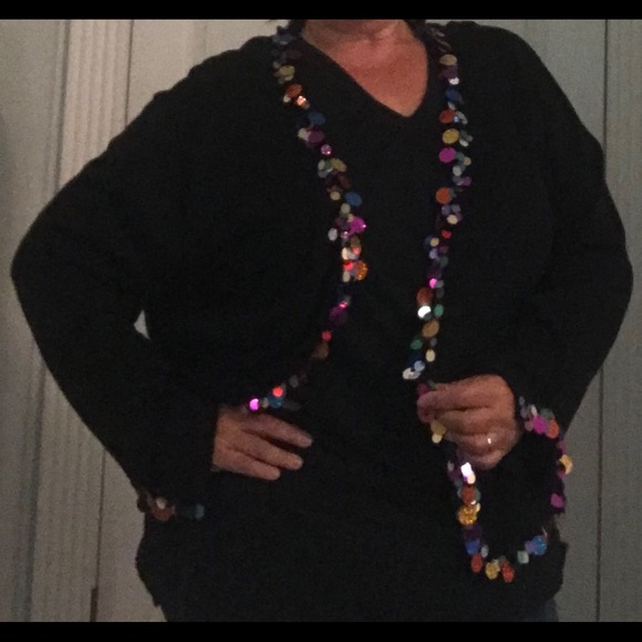 Black Belle Point Seater w/Lg sequin bangles Sz 2x - Picture 1 of 10